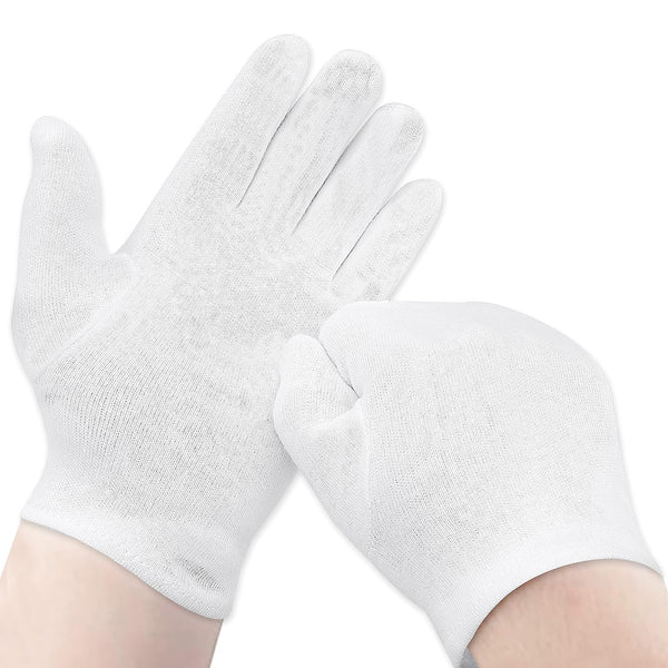 100% Cotton White Work Gloves for Men, Women 12 Pcs by Ruvanti