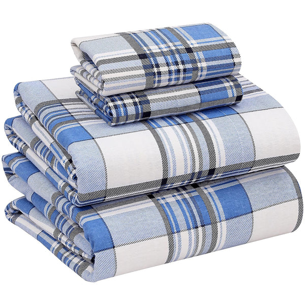 Flannel Sheets For All Seasons - Breathable & Super Soft - 4 Pcs by Ruvanti