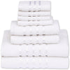100% Cotton Bath Towel by Ruvanti - (27x54 Inch) - White - 8 Pack