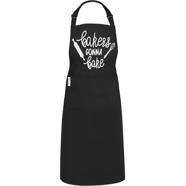 Cotton Blended Extra Large XXL Aprons for Women / Men by Ruvanti - Bakers (Black)