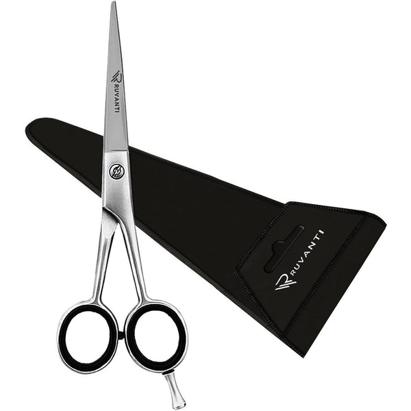 Premium Hair Cutting Scissors- Includes Protective Case by Ruvanti (Grey Scissor)