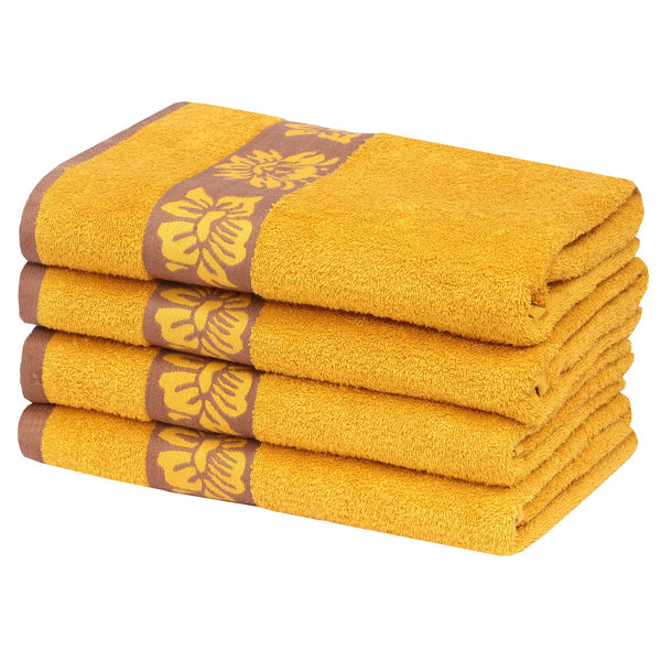 100% Cotton Bath Towel by Ruvanti - (27x54 Inch) - Mustard