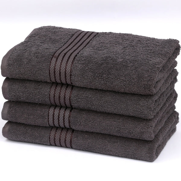 100% Cotton Bath Towel by Ruvanti - (27x54 Inch) - Grey - 4 Pack