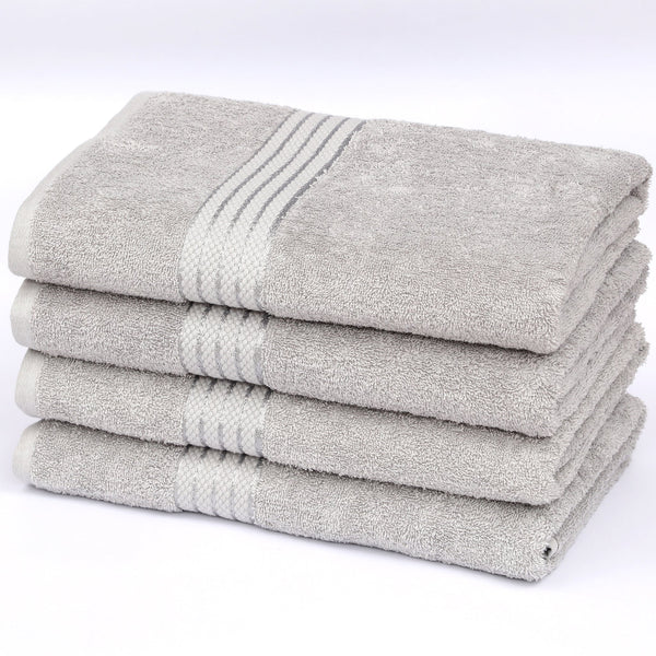 100% Cotton Bath Towel by Ruvanti - (27x54 Inch) - Silver