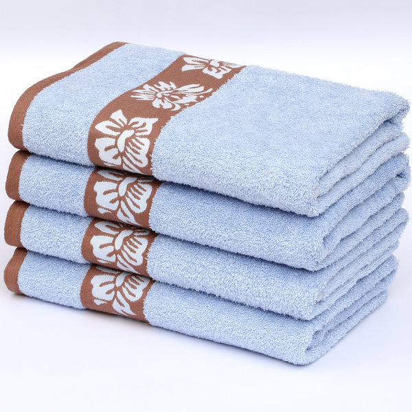 100% Cotton Bath Towel by Ruvanti - (27x54 Inch) - Sky Blue - 4 Pack