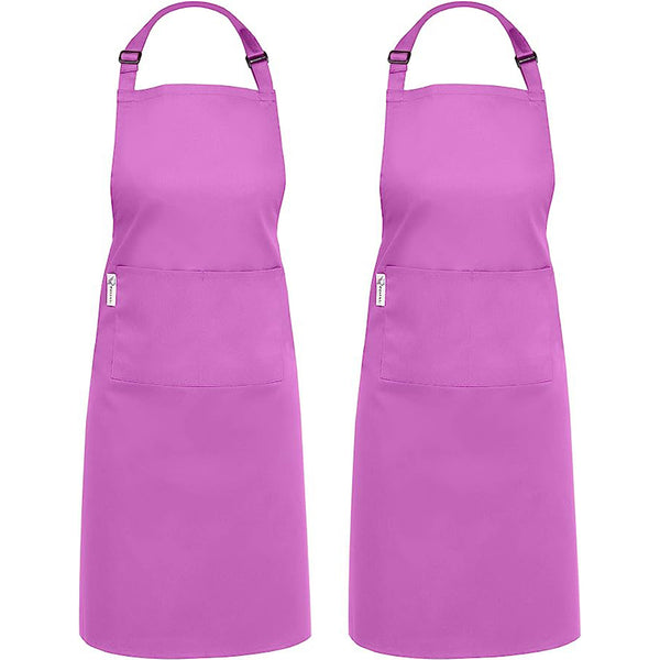 Cotton Blended Extra Large XXL Aprons for Women / Men by Ruvanti - Purple - 2 Pack