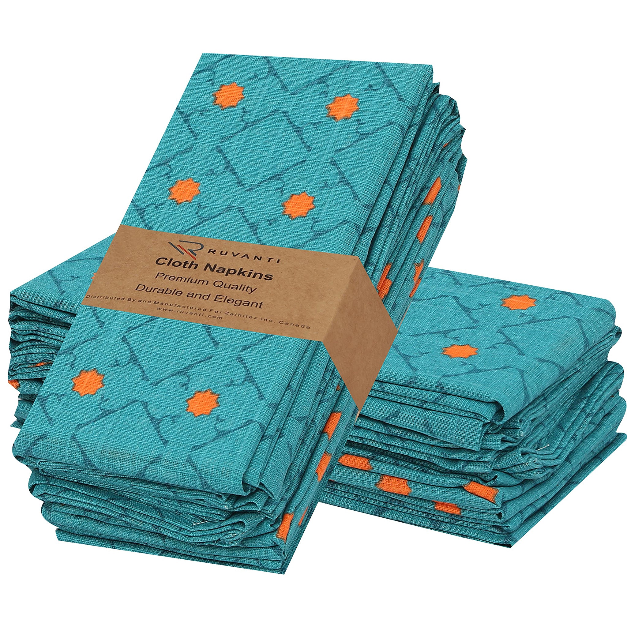 Ruvanti Cloth Napkins Set of 12 - Soft, Absorbent Rwanda Ruvanti Cloth Napkins Set of 12 - Soft, Absorbent Rwanda