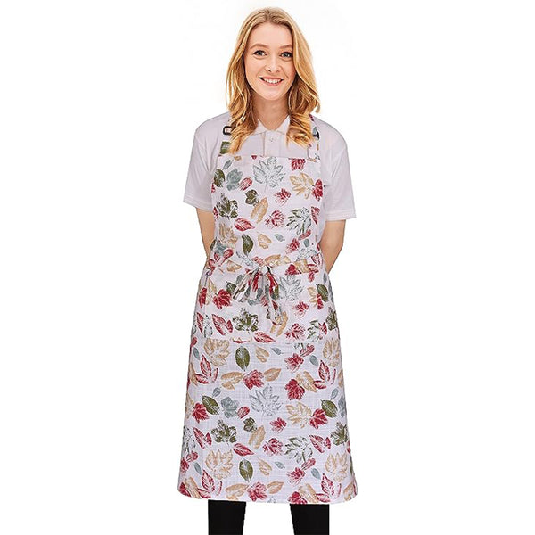 Cotton Enrich Cute Aprons for Women with Pockets by Ruvanti (Grey Floral)