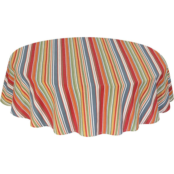 100% Cotton Table Cover Wrinkle Free by Ruvanti (Multi Stripe)