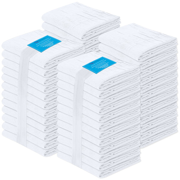 100% Ring Spun Cotton Flour Sack Towels by Ruvanti-50 Pack (28x28 Inches)