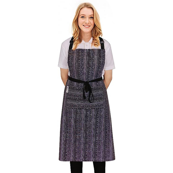 Cotton Enrich Cute Aprons for Women with Pockets by Ruvanti (Texture Strip)