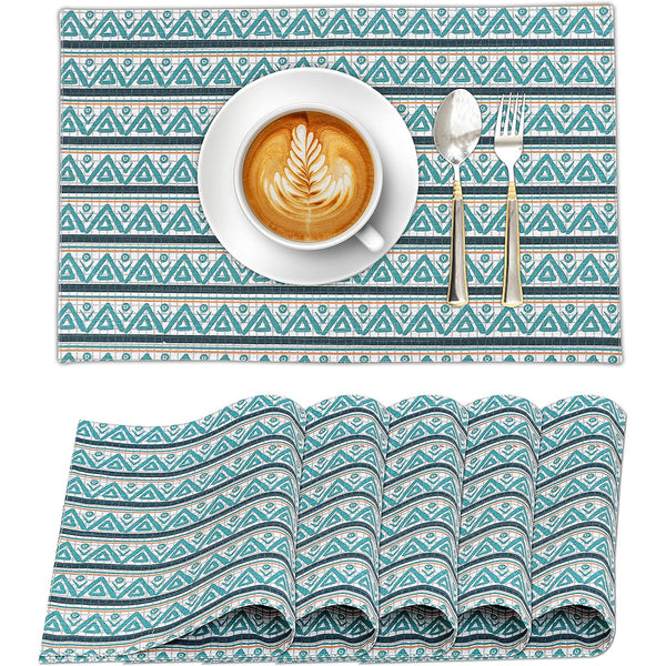 100% Cotton Dining Table Placemats Set of 6 By Ruvanti  (13 x 19 Inch) - Kite