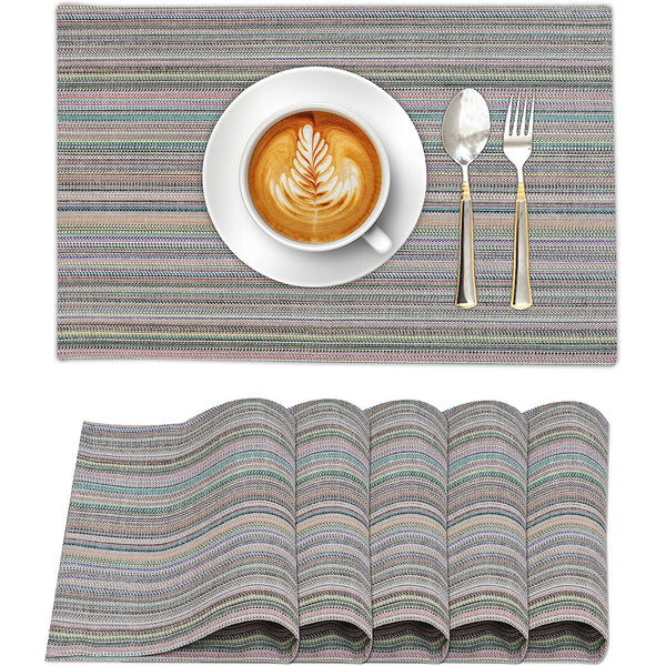 100% Cotton Dining Table Placemats Set of 6 By Ruvanti  (13 x19 Inch) - Color More