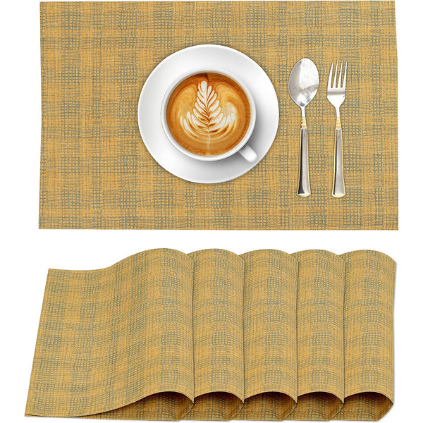 100% Cotton Dining Table Placemats Set of 6 By Ruvanti  (13 x 19 Inch) - Wet Net