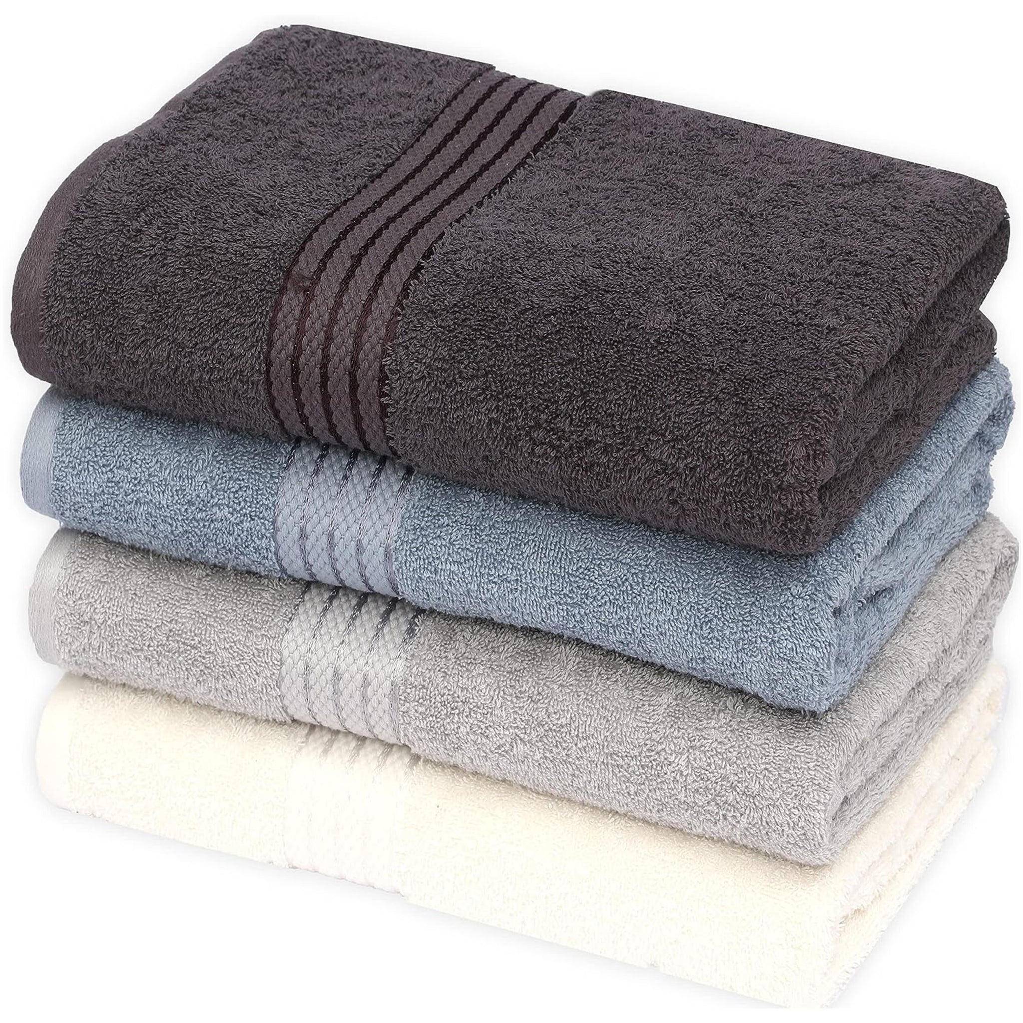 Ruvanti Bath Towels 4 Pcs (27x54 inch, Greyish Blue) 100% Cotton Extra Large  Bathroom Towel Set. Super Soft, Highly Absorbent, Quick Dry, Lightweight &  Washable Luxury Towels for Home Spa, Hotel. 