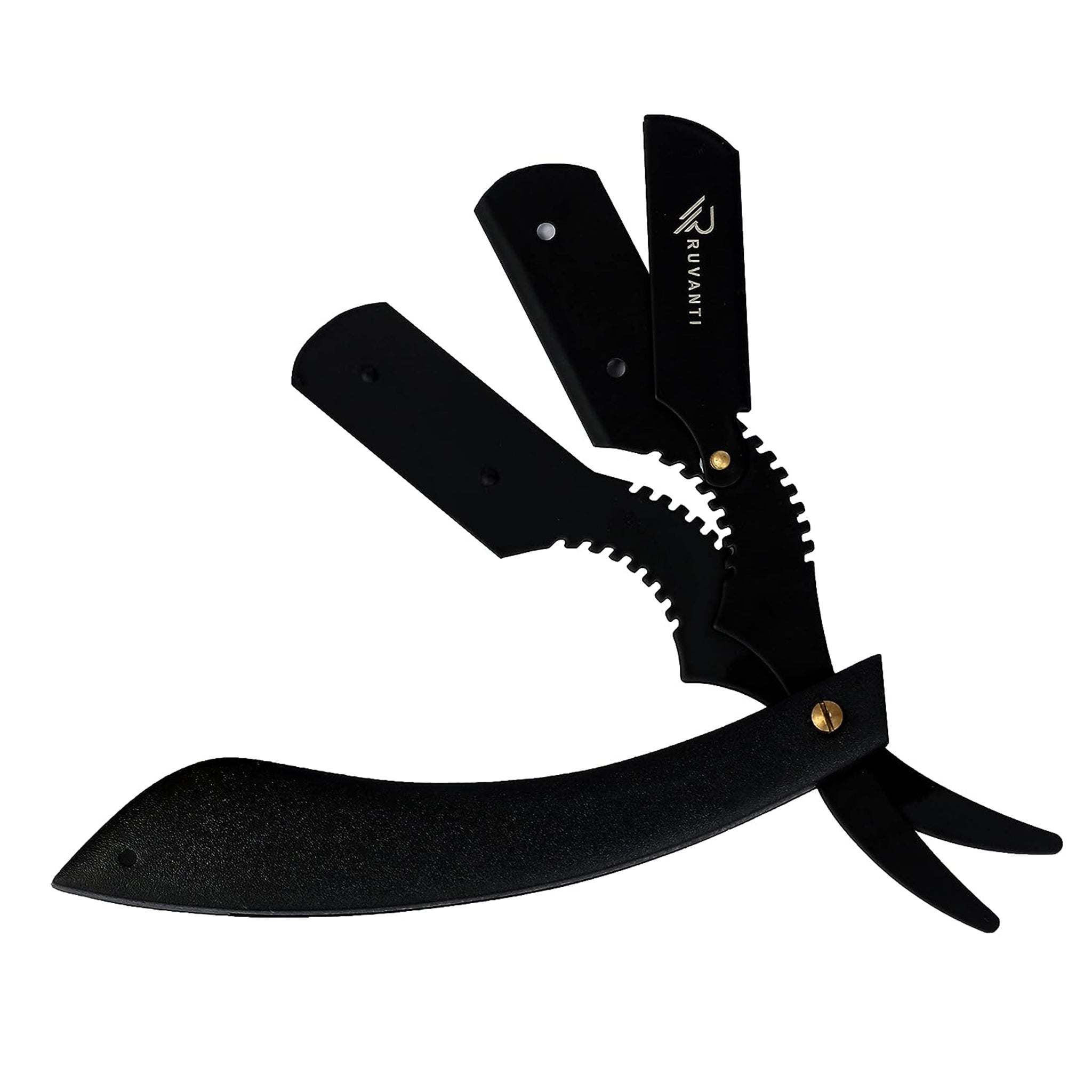 Professional Barber Straight Razor by Ruvanti-Jet Black Razor