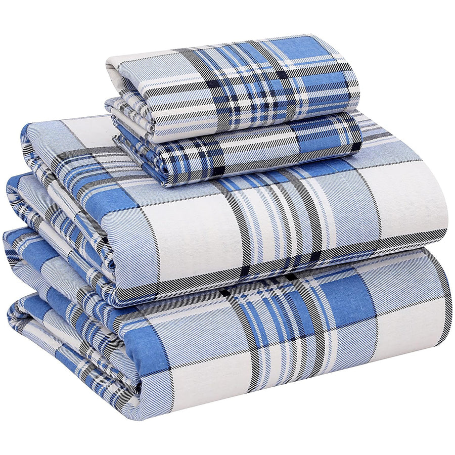 Plain Flannel Sheets For All Seasons - Breathable & Super Soft - 4 Pcs