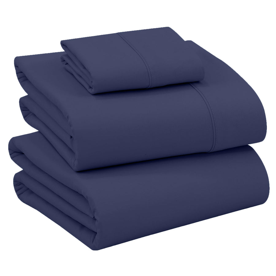 All Seasons Plain Cotton Sheets Set - Breathable & Super Soft - 4 Pcs