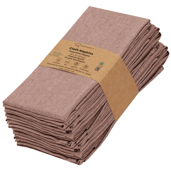 Cotton Cloth Napkins (18x18 Inches) - Soft, Durable and Absorbent Printed Cloth Napkins by Ruvanti