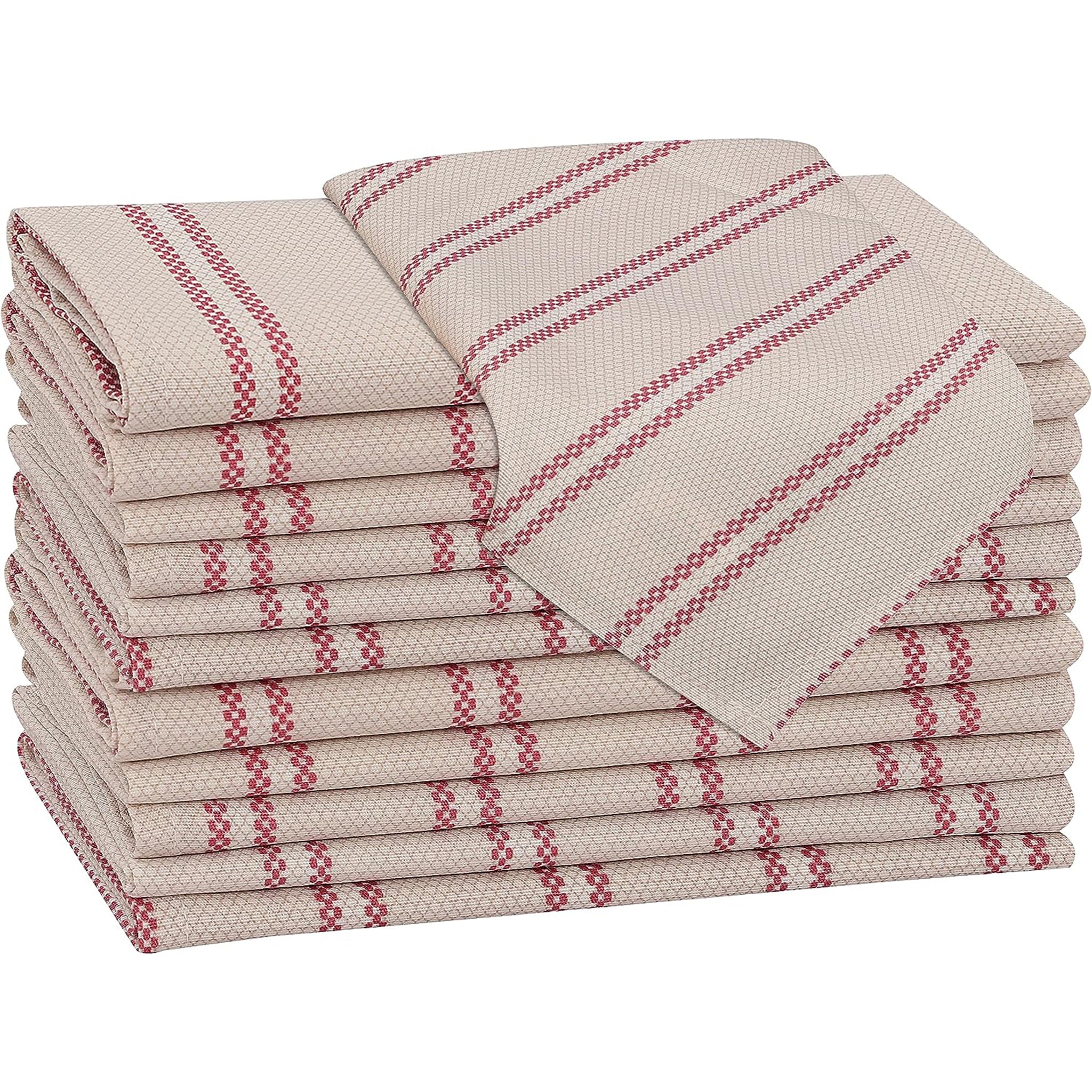 Ruvanti Cloth Napkins Set of 12 Cotton 100%, 18x18 inches Napkins Cloth  Washable, Soft, Absorbent. Cotton Napkins for Parties, Christmas,  Thanksgiving, Weddings, Dinner Napkins Cloth - Faded 