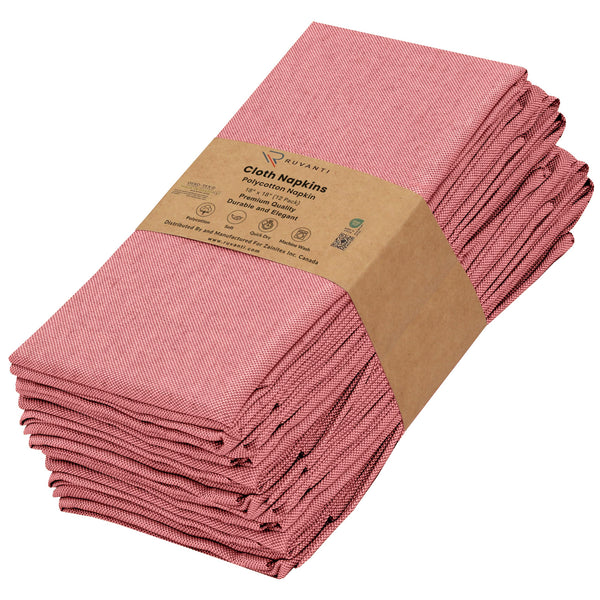 Cotton Cloth Napkins (18x18 Inches) - Soft, Durable and Absorbent Printed Cloth Napkins by Ruvanti