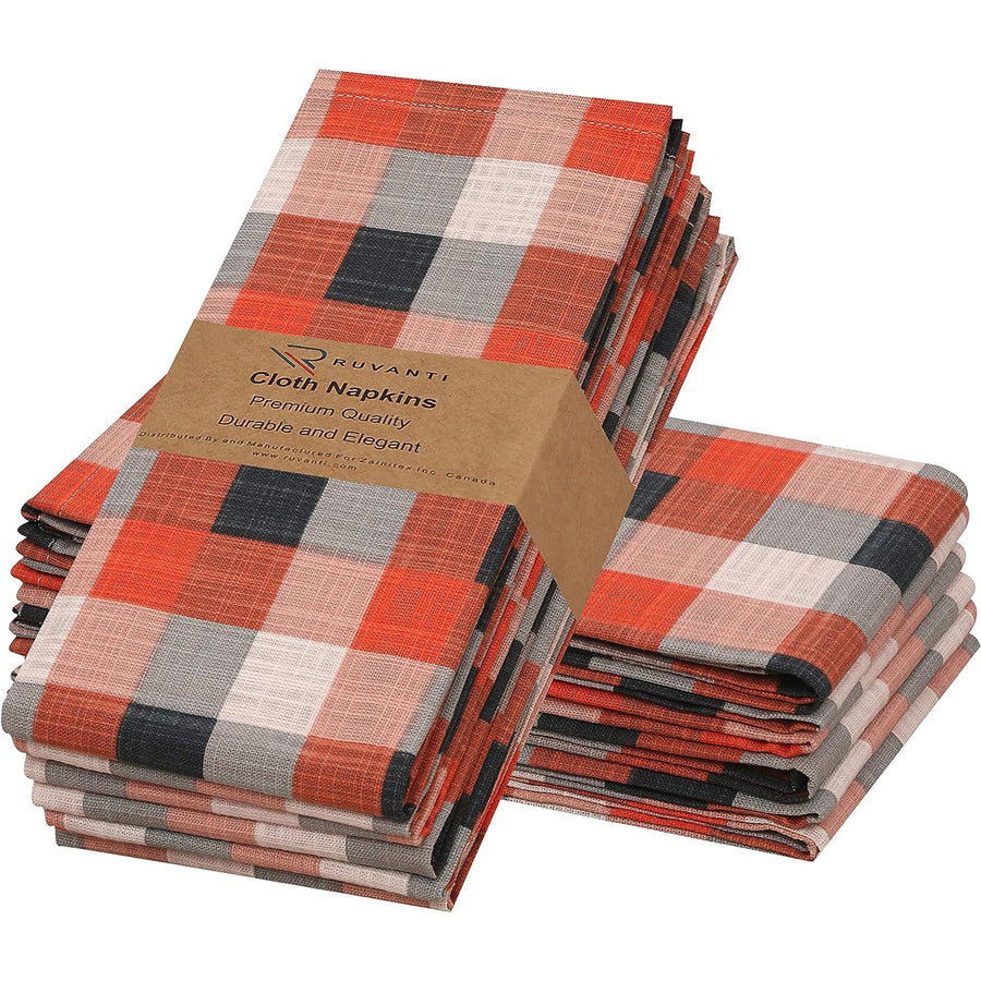 Cotton Cloth Napkins (18x18 Inches) - Soft, Durable and Absorbent Printed Cloth Napkins by Ruvanti - Play Box