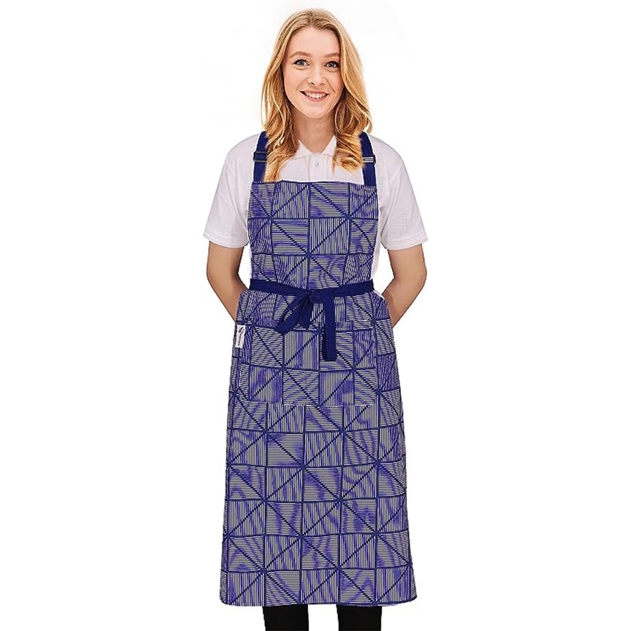 Cotton Enrich Cute Aprons for Women with Pockets by Ruvanti (Diamond Check)